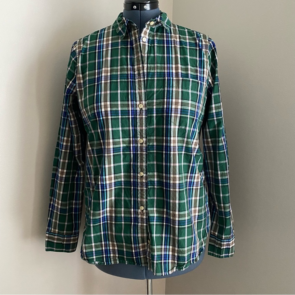 J. Crew Poplin Plaid Button down